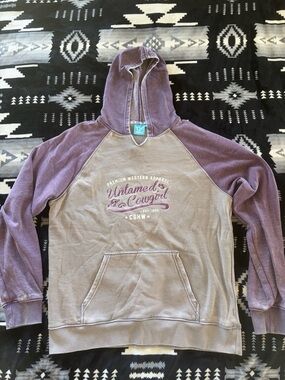 Cowgirl Hardware Two-Tone Purple Scoop-Neck Hoodie